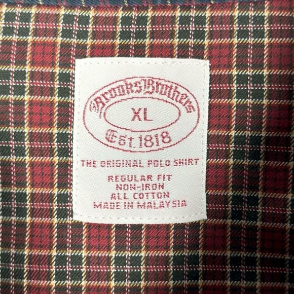 Brooks Brothers Button Down Shirt Long Sleeve Plaid Cotton Regular Fit XL - Picture 10 of 13